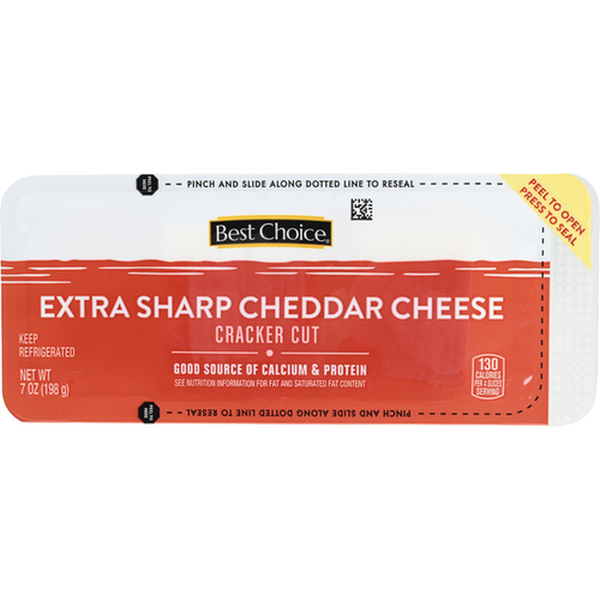 Best Choice CRACKER CUT CHEESE - PEPPER JACK or SHARP CHEDDAR - 7 OZ