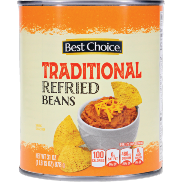 Save $0.50 offBest Choice REFRIED BEANS – 31 oz