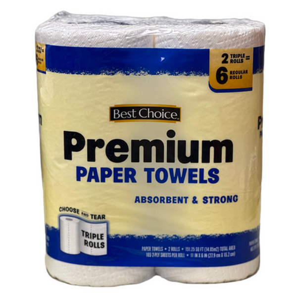 Save $1.00 off 2 Best Choice PAPER TOWEL PREMIUM TRIPLE ROLLS – 2 RL