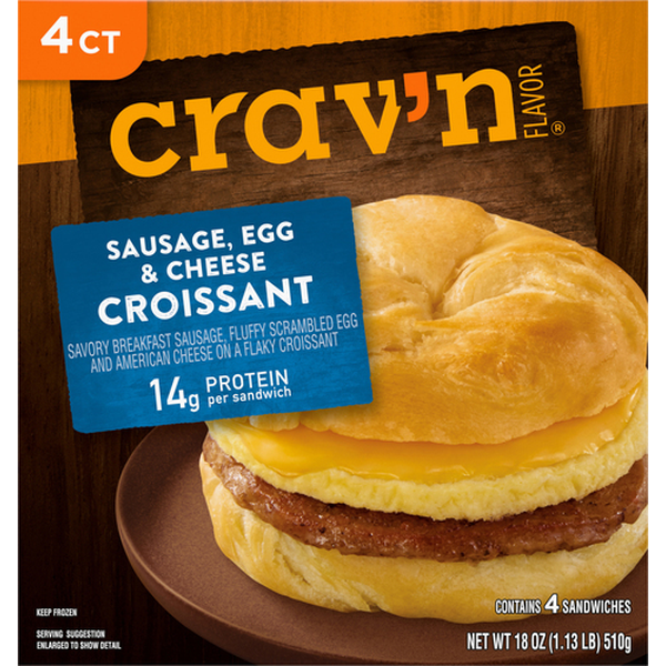 Save $1.00 off Crav’n Flavor FROZEN BREAKFAST SANDWICHES – Various Flavors – 14 – 19 oz