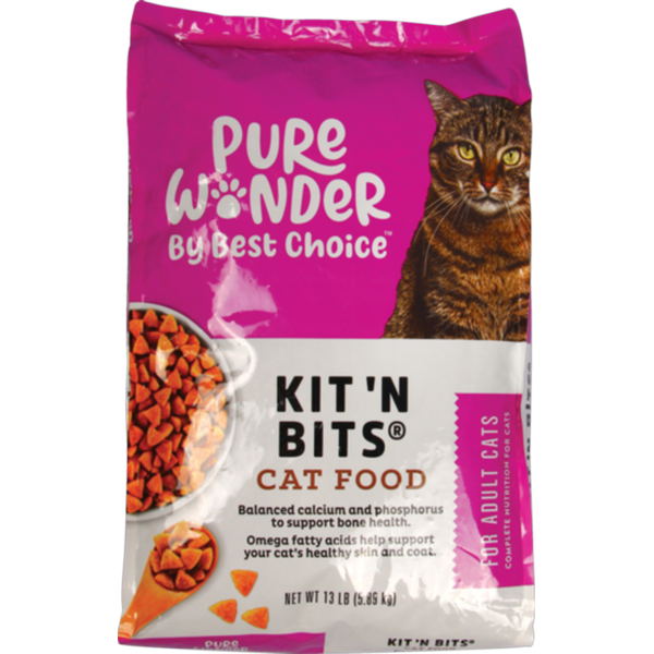 Save $1.50 off Pure Wonder by Best Choice KIT N BITS DRY CAT FOOD – 13 LB